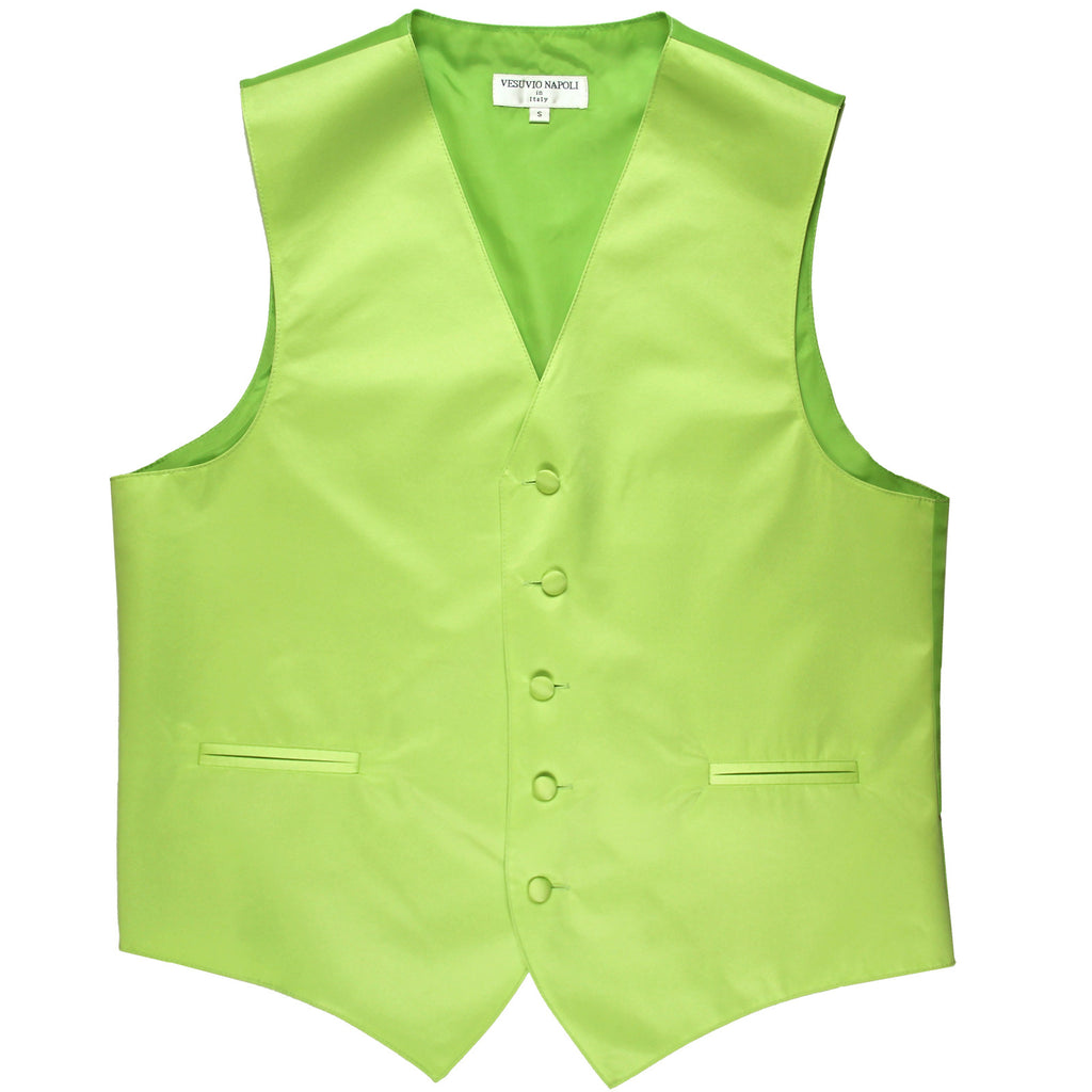 New polyester men's tuxedo vest waistcoat only solid wedding formal lime green