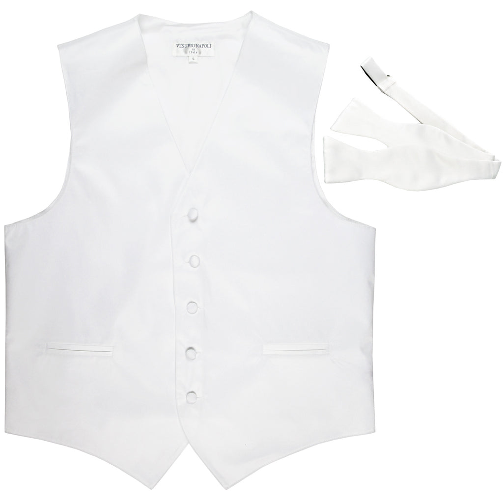 New Men's Formal Vest Tuxedo Waistcoat with free style selftie Bowtie white