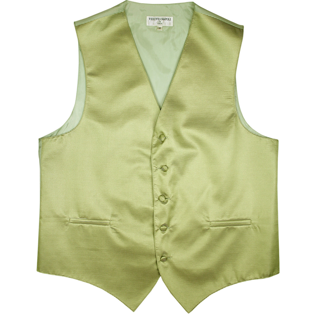 New formal men's tuxedo vest waistcoat only striped pattern prom wedding sage green