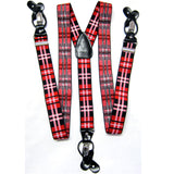 New Men's Suspender Braces Convertible Elastic Strap Plaids & Checkers