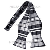 New Men's Polyester plaid checker self-tied Bow Tie set formal