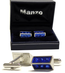 New Men's Cufflinks Cuff Link Rhinestones Formal Wedding Royal Blue #23