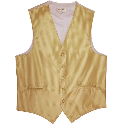 New men's tuxedo vest waistcoat only vertical Stripes pattern prom wedding gold