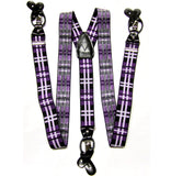 New Men's Suspender Braces Convertible Elastic Strap Plaids & Checkers