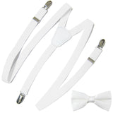 New Kid's Boy's Suspender Braces adjustable strap clip on & bowtie