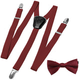 New Kid's Boy's Suspender Braces adjustable strap clip on & bowtie