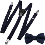 New Kid's Boy's Suspender Braces adjustable strap clip on & bowtie