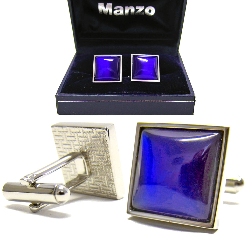 New Men's Cufflinks Cuff Link Square Wedding Formal Prom Royal Blue #01