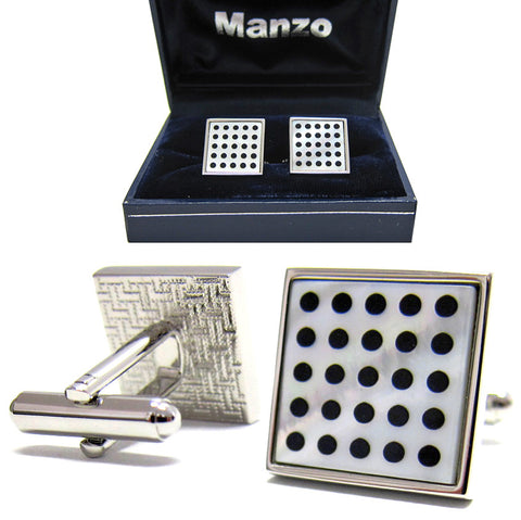 New Men's Cufflinks Cuff Link Square Mother Of Pearl Wedding Formal Prom #13