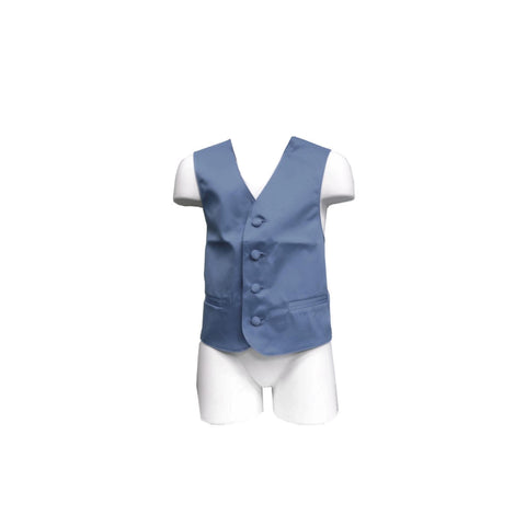 Boy's Kid's formal Tuxedo Vest Waistcoat only US size 2-14 wedding Dusty blue